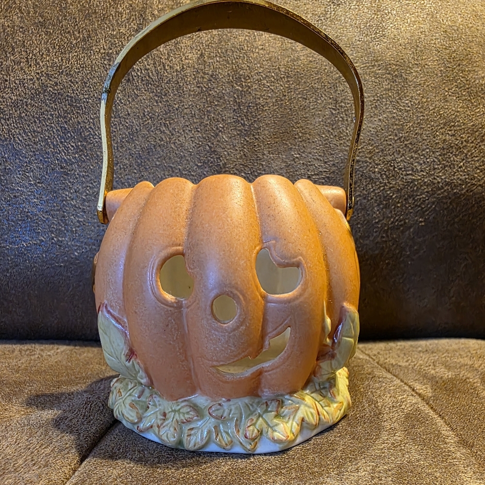 Lenox 1 Orange Pumpkin Votive Candle Holder
